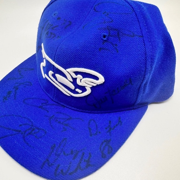 NFL Players Association Signed Blue w White Adjustable Strapback Players Inc Hat - Picture 13 of 16